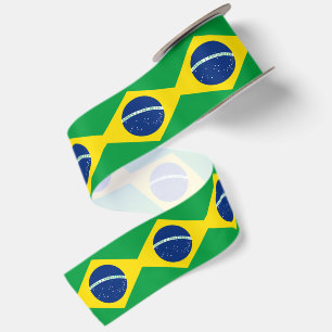 Brazilian Flag ribbon, Brazil patriots /sports Satin Ribbon