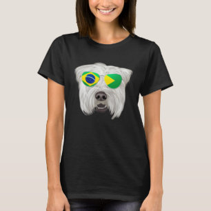 Brazilian Flag Soft Coated Wheaten Terrier Dog Bra T-Shirt