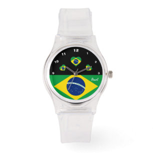 Brazilian Flag watch, Hearts, Brazil /sports Watch