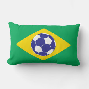 Brazilian Football Flag Lumbar Cushion
