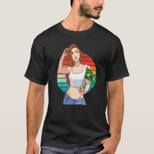Brazilian Girl Brazil Pride Brasil Flag Brasileira T-Shirt