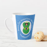 Brazilian Hanukkah Angel Flag Personalised  Latte Mug<br><div class="desc">Add your name to a latte mug to personalise, or someone else's for a gift on this Brazilian flag angel for Hanukkah. Background is a white circle of squiggly squares on a background of blue squiggly squares. Change the year to the one you need. Designed to brighten your Hanukkah decor...</div>