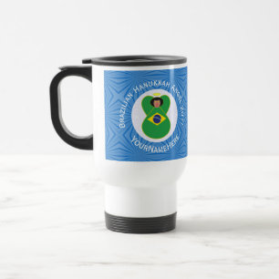 Brazilian Hanukkah Angel Flag Personalised  Travel Mug