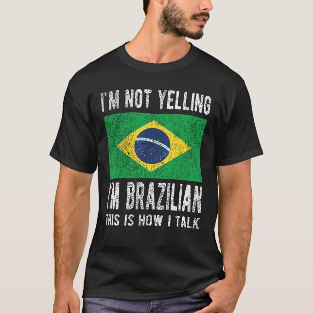 Brazilian Heritage Brazil Roots Brazilian Flag T-Shirt (Front)