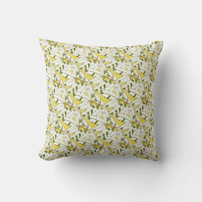 Brazilian holly leaf pattern Cushion Throw Pillow (Front)