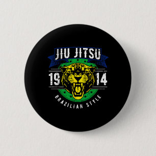 Brazilian Jiu Jitsu 1914 Jaguar Head BJJ Brazilian 6 Cm Round Badge