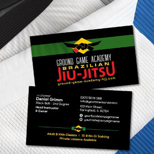 Brazilian Jiu-Jitsu Academy Instructor Business Card