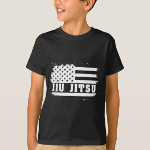 Brazilian Jiu Jitsu American Flag Srts Martial T-Shirt