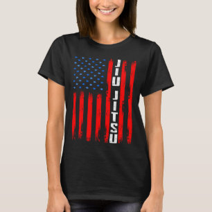 Brazilian Jiu Jitsu American Flag US Sports T-Shirt