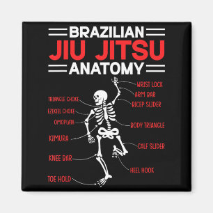 Brazilian Jiu Jitsu Anatomy Skeleton Funny Mix Magnet