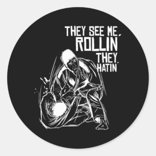 Brazilian Jiu Jitsu and BJJ Classic Round Sticker