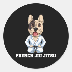 Brazilian Jiu Jitsu and BJJ Dog Classic Round Sticker