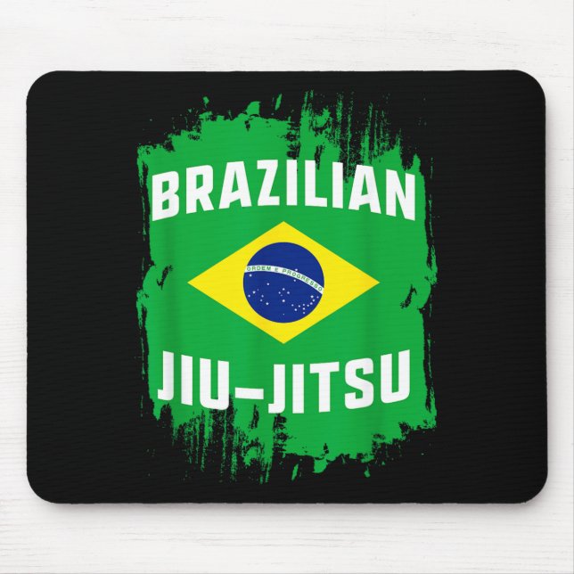 Brazilian Jiu Jitsu and Grappling Flag Mouse Pad (Front)