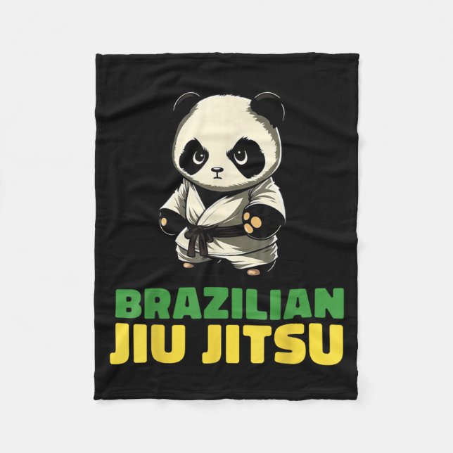 Brazilian Jiu Jitsu and Grappling Panda Fleece Blanket (Front)
