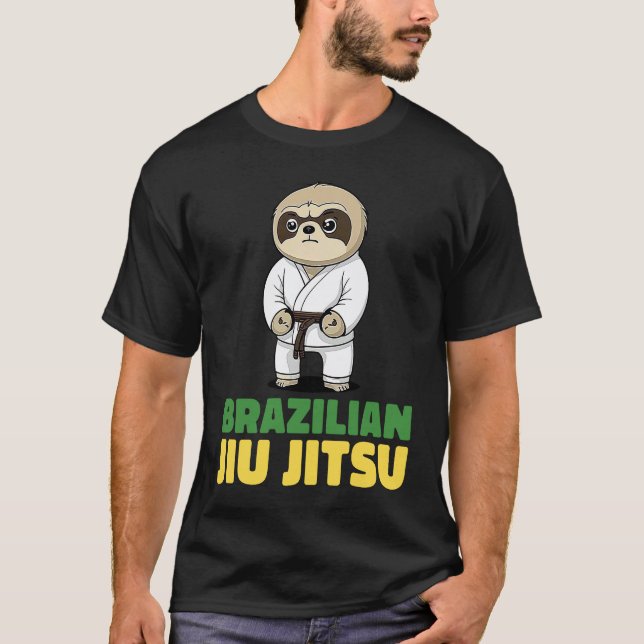 Brazilian Jiu Jitsu and Grappling Sloth T-Shirt (Front)