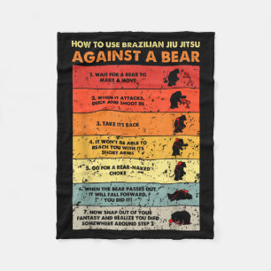 Brazilian Jiu Jitsu Bear Funny MMA BJJ Fighter Fleece Blanket