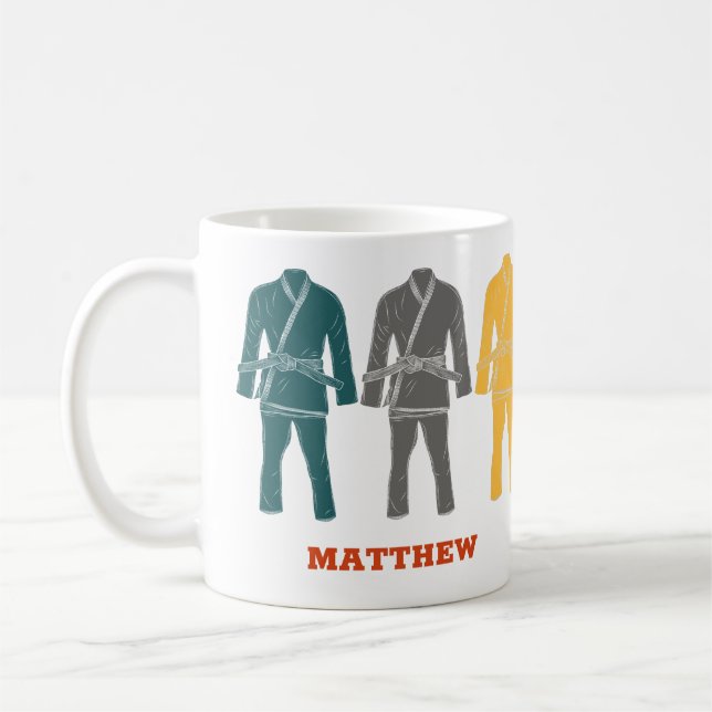 Brazilian Jiu Jitsu BJJ Gi Personalised Coffee Mug (Left)