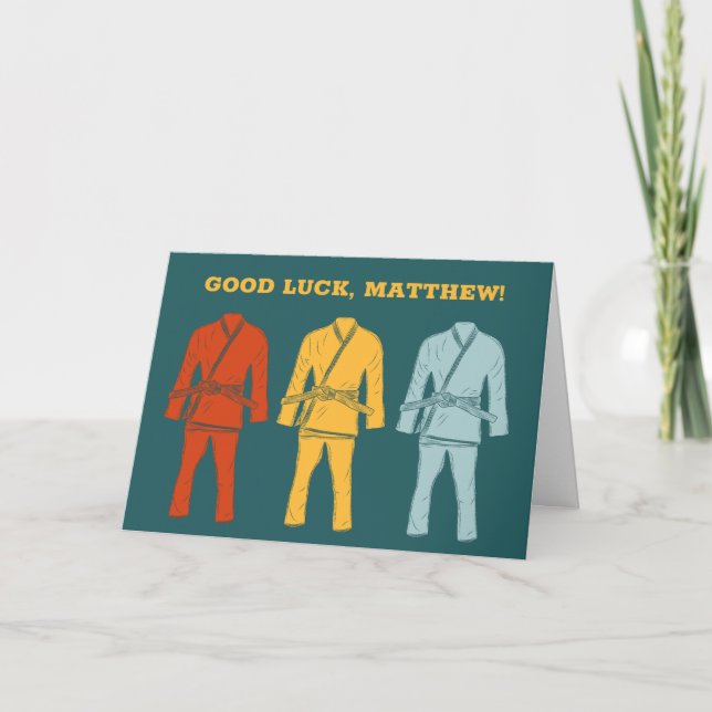 Brazilian Jiu Jitsu BJJ Personalised Good Luck Card (Front)