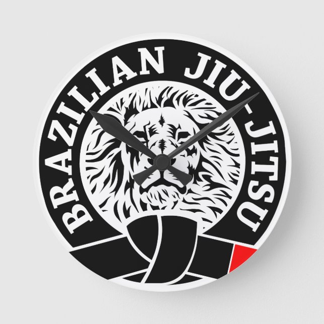 Brazilian Jiu-Jitsu (Black Belt) Wall Clock (Front)