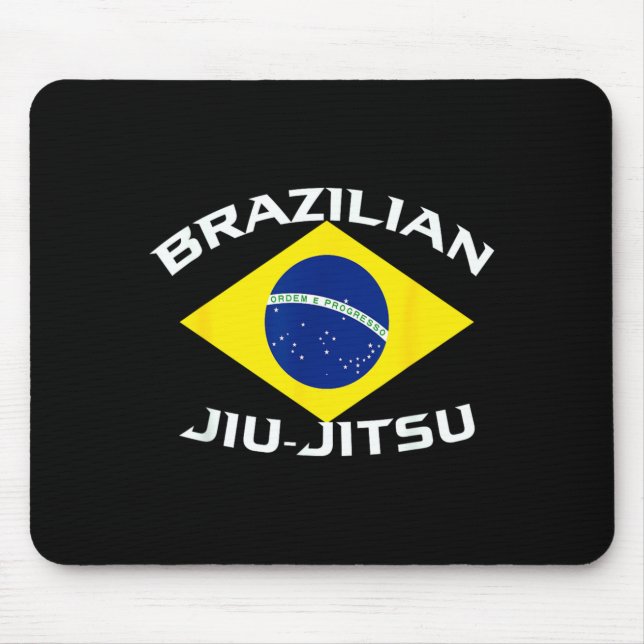 Brazilian Jiu Jitsu Brazil Flag Mouse Pad (Front)