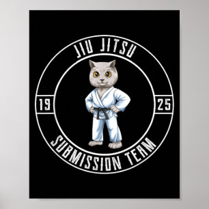 Brazilian Jiu Jitsu Cat Grappling Poster