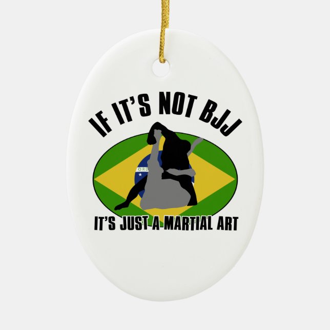 brazilian-jiu-jitsu design ceramic tree decoration (Front)