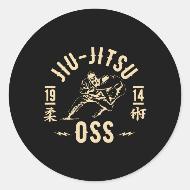 Brazilian Jiu Jitsu E Suave Oss Bjj Fighting Spiri Classic Round Sticker (Front)