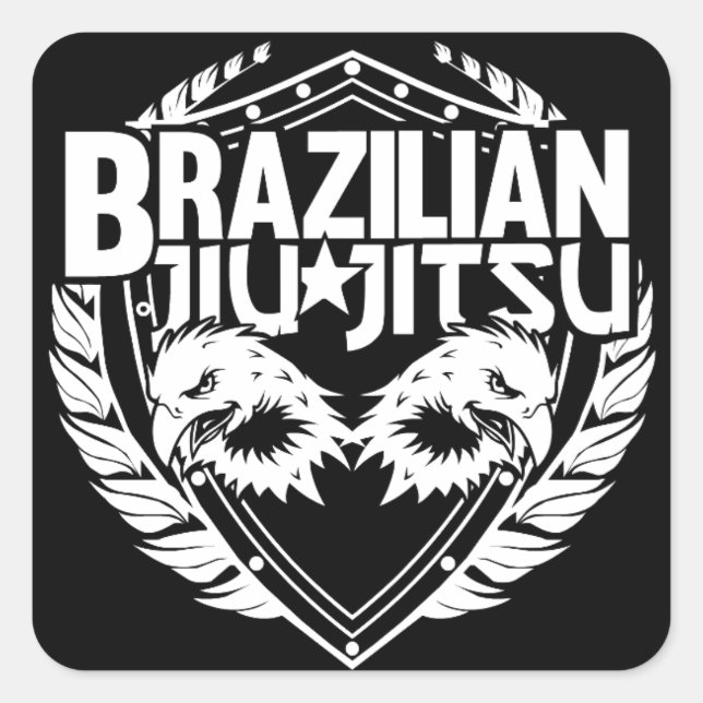 Brazilian Jiu Jitsu Emblem Square Sticker (Front)