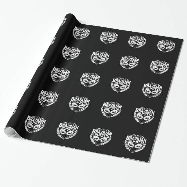 Brazilian Jiu Jitsu Emblem Wrapping Paper (Unrolled)
