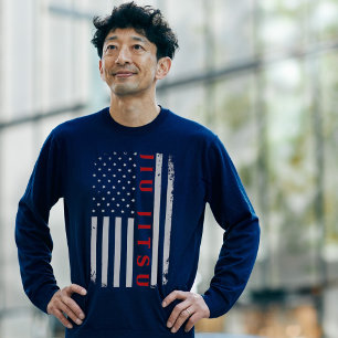 Brazilian Jiu Jitsu Fan Patriotic Flag T-Shirt