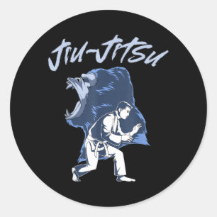 Brazilian Jiu Jitsu Gorilla Fighter Classic Round Sticker