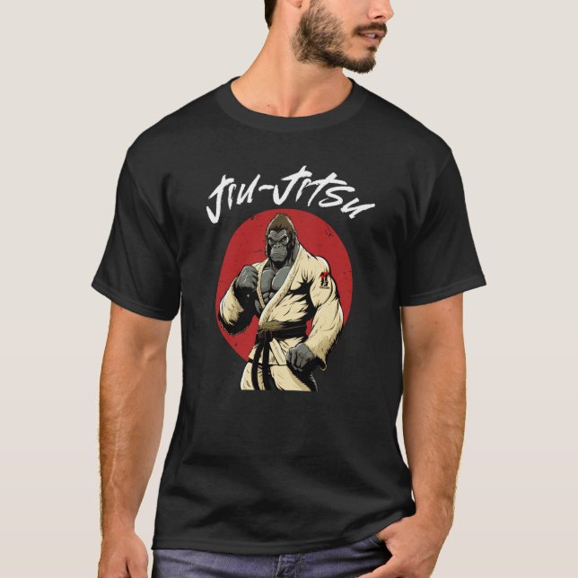 Brazilian Jiu Jitsu Grappling Gorilla T-Shirt (Front)