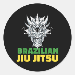 Brazilian Jiu Jitsu Grappling - MMA BJJ Dragon Classic Round Sticker