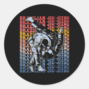Brazilian Jiu Jitsu Groovy BJJ Classic Round Sticker