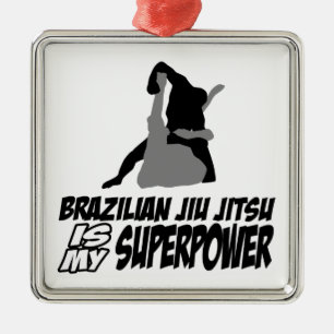 Brazilian jiu jitsu is my superpower metal tree decoration