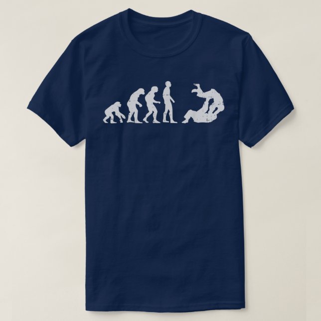 Brazilian Jiu Jitsu Judo Evolution Funny Martial A T-Shirt (Design Front)