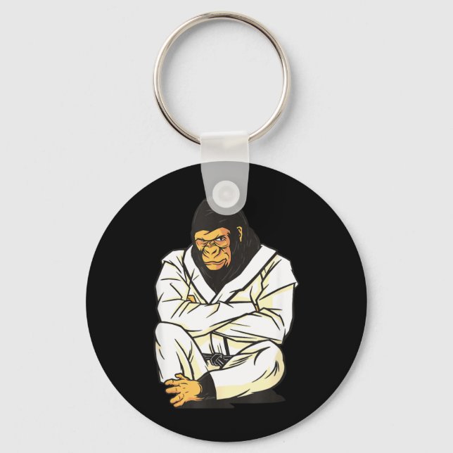 Brazilian Jiu Jitsu Judo Gorilla Key Ring (Front)