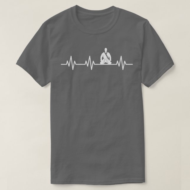 Brazilian Jiu Jitsu Lifeline Heartbeat Heart Love  T-Shirt (Design Front)