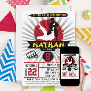 Brazilian Jiu Jitsu Martial Arts Kids Invitation