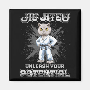 Brazilian Jiu Jitsu MMA and Grappling BJJ Cute Cat Magnet