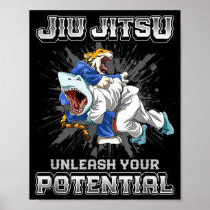 Brazilian Jiu Jitsu MMA and Grappling BJJ Shark Poster