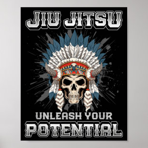 Brazilian Jiu Jitsu MMA and Grappling BJJ Skeleton Poster