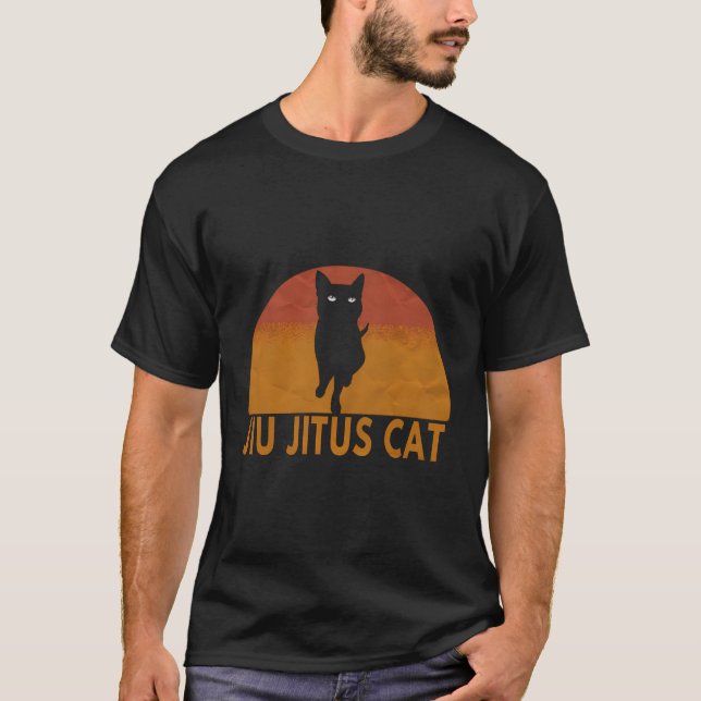 Brazilian Jiu Jitsu Mma Jujitsu Cute Cat Funny Clo T-Shirt (Front)