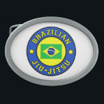 Brazilian Jiu Jitsu Oval Belt Buckle<br><div class="desc">Brazilian Jiu Jitsu</div>