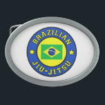 Brazilian Jiu Jitsu Oval Belt Buckle<br><div class="desc">Brazilian Jiu Jitsu</div>