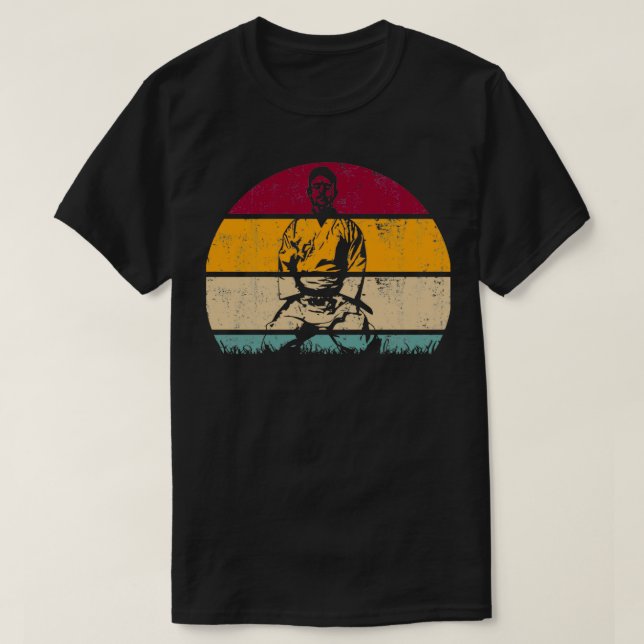 Brazilian Jiu Jitsu Retro Vintage T-Shirt (Design Front)