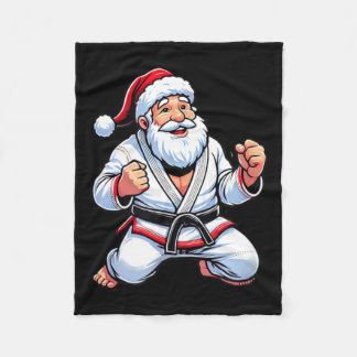 Brazilian Jiu Jitsu Santa Claus Christmas Fleece Blanket