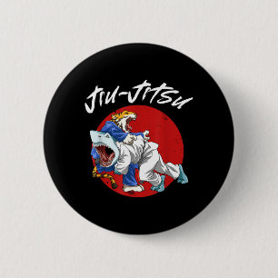Brazilian Jiu Jitsu Shark and Tiger BJJ Grappling 6 Cm Round Badge