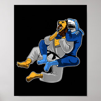 Brazilian Jiu Jitsu Shark Lion Poster
