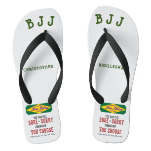 Brazilian Jiu Jitsu Sore Or Sorry Add Name BJJ Jandals